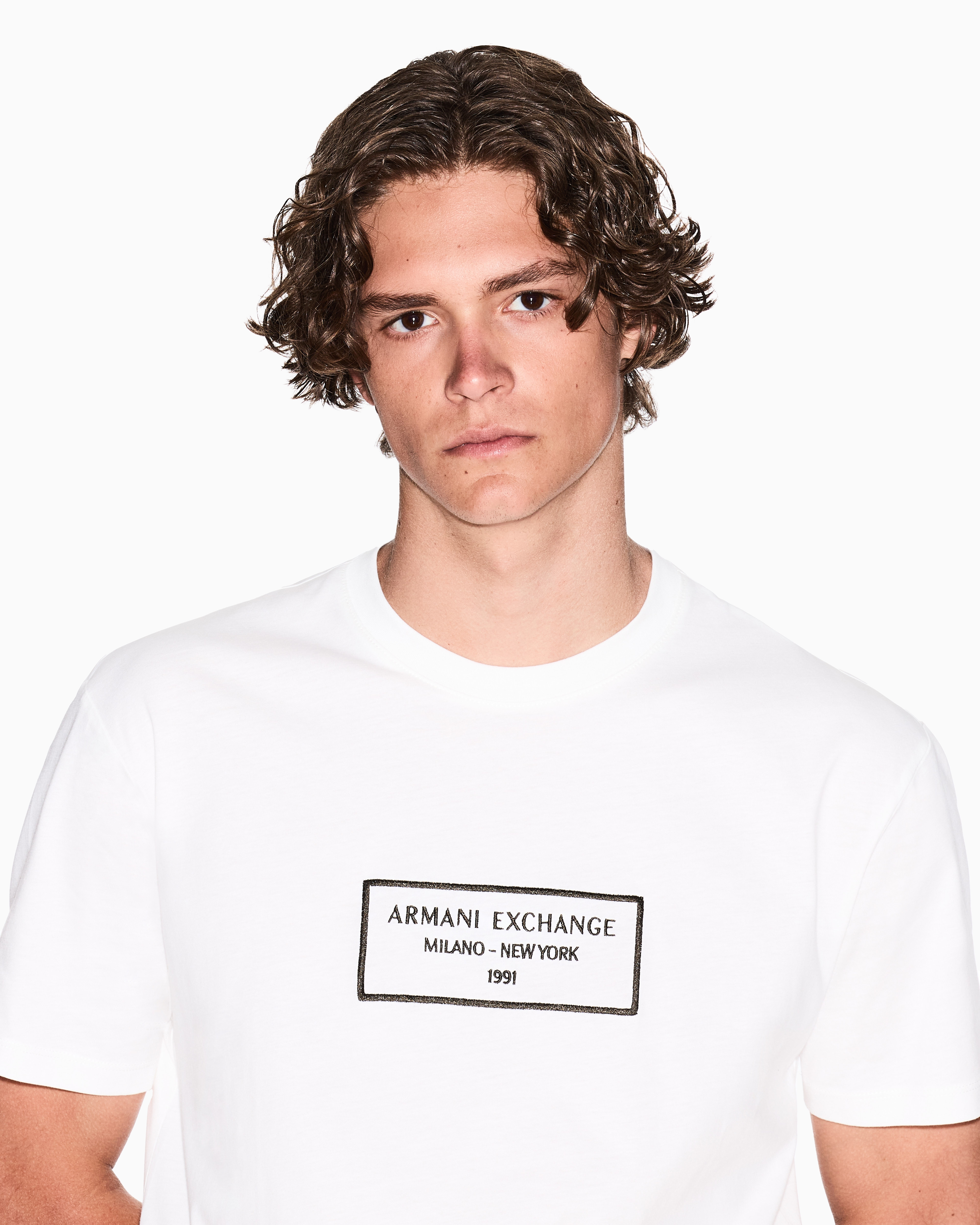 Armani Exchange Regular fit Milan New York T-Shirt Off-White