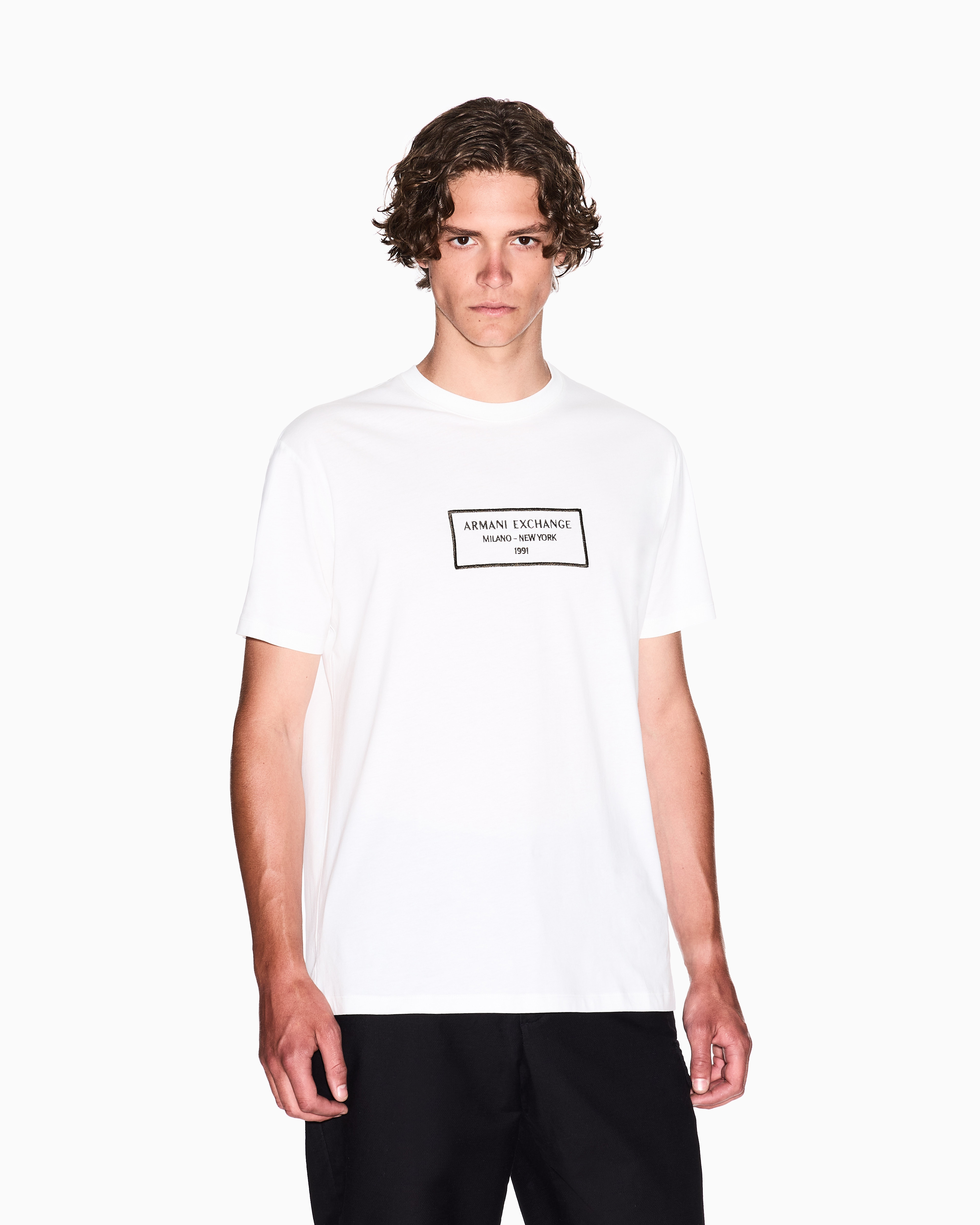 Armani Exchange Regular fit Milan New York T-Shirt Off-White
