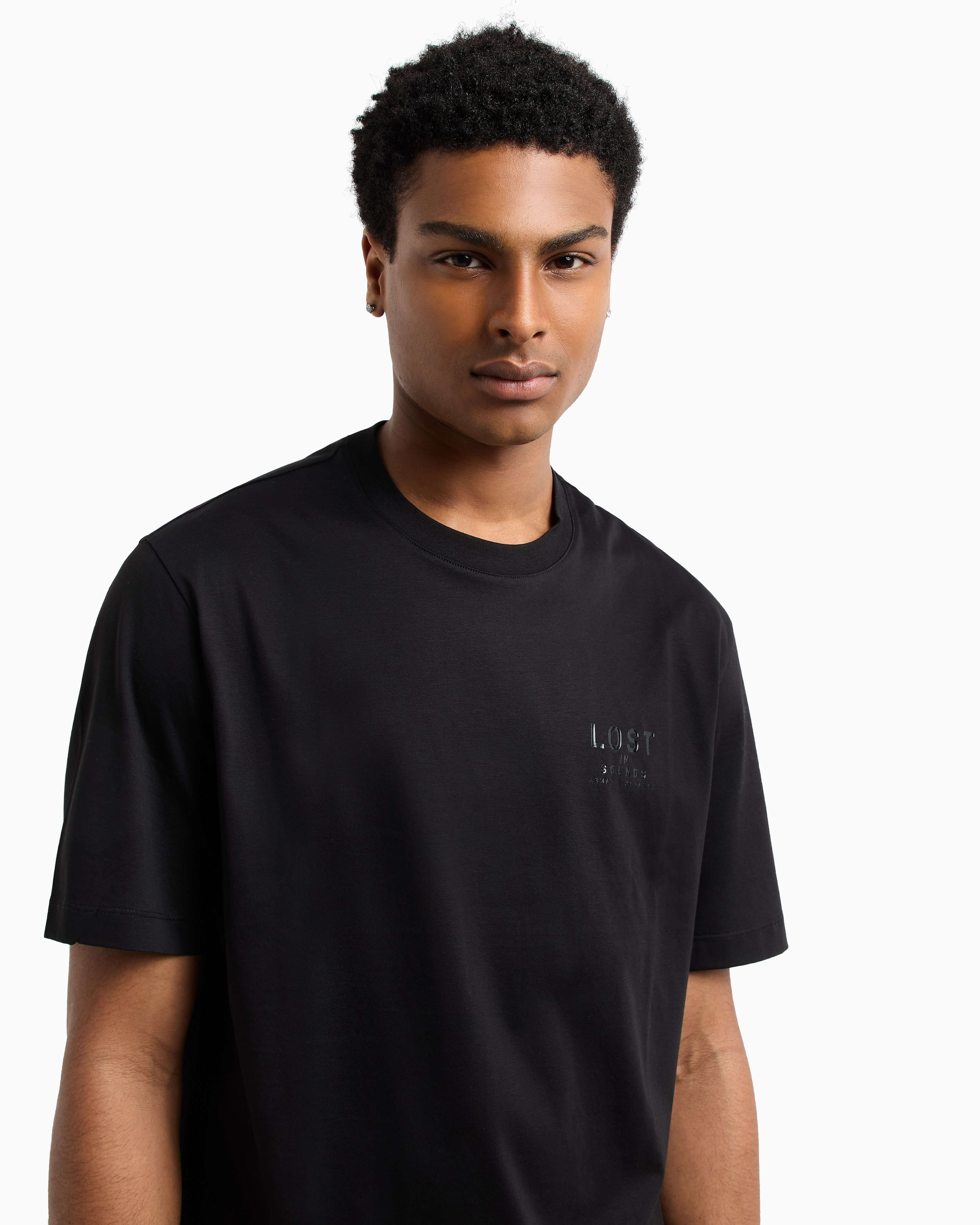 Armani Exchange Regular fit T-shirt with print on the chest Black