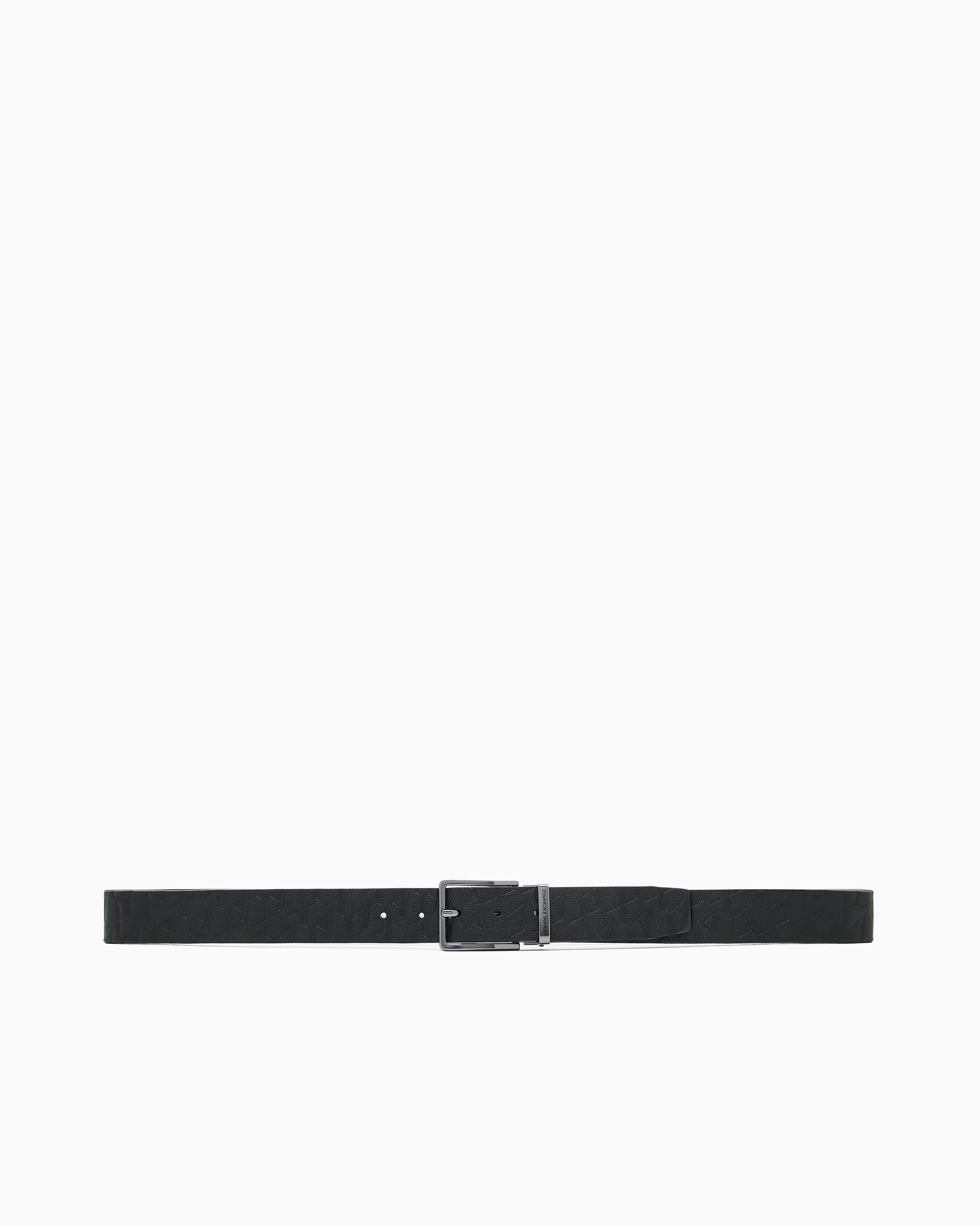 Armani Exchange Black Belt with allover logo