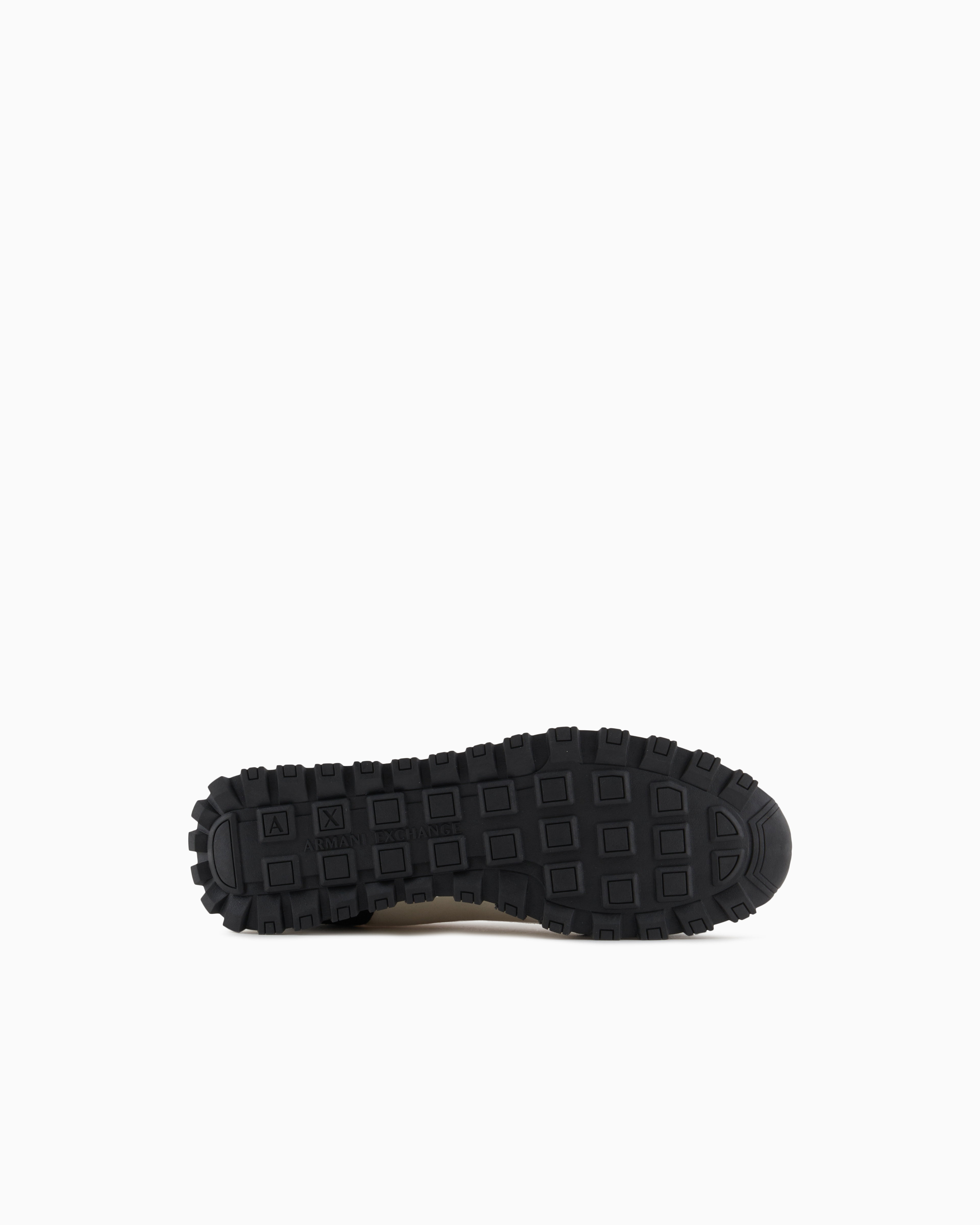 Armani Exchange Sneakers in eco-suede, mesh and nylon Off-White/Black