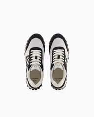 Armani Exchange Sneakers in eco-suede, mesh and nylon Off-White/Black