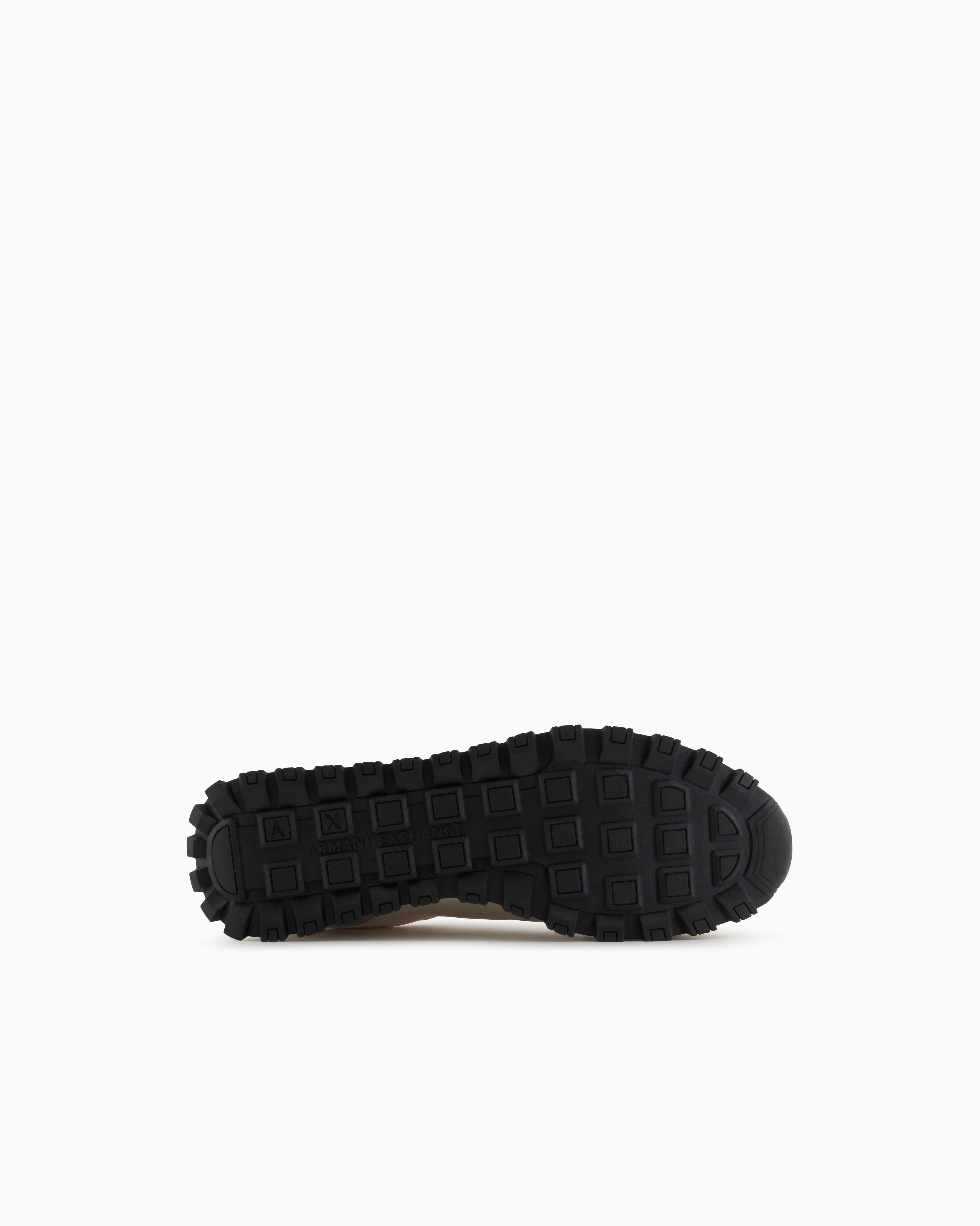 Armani Exchange Sneakers in eco-suede, mesh and nylon Taupe/Off-White