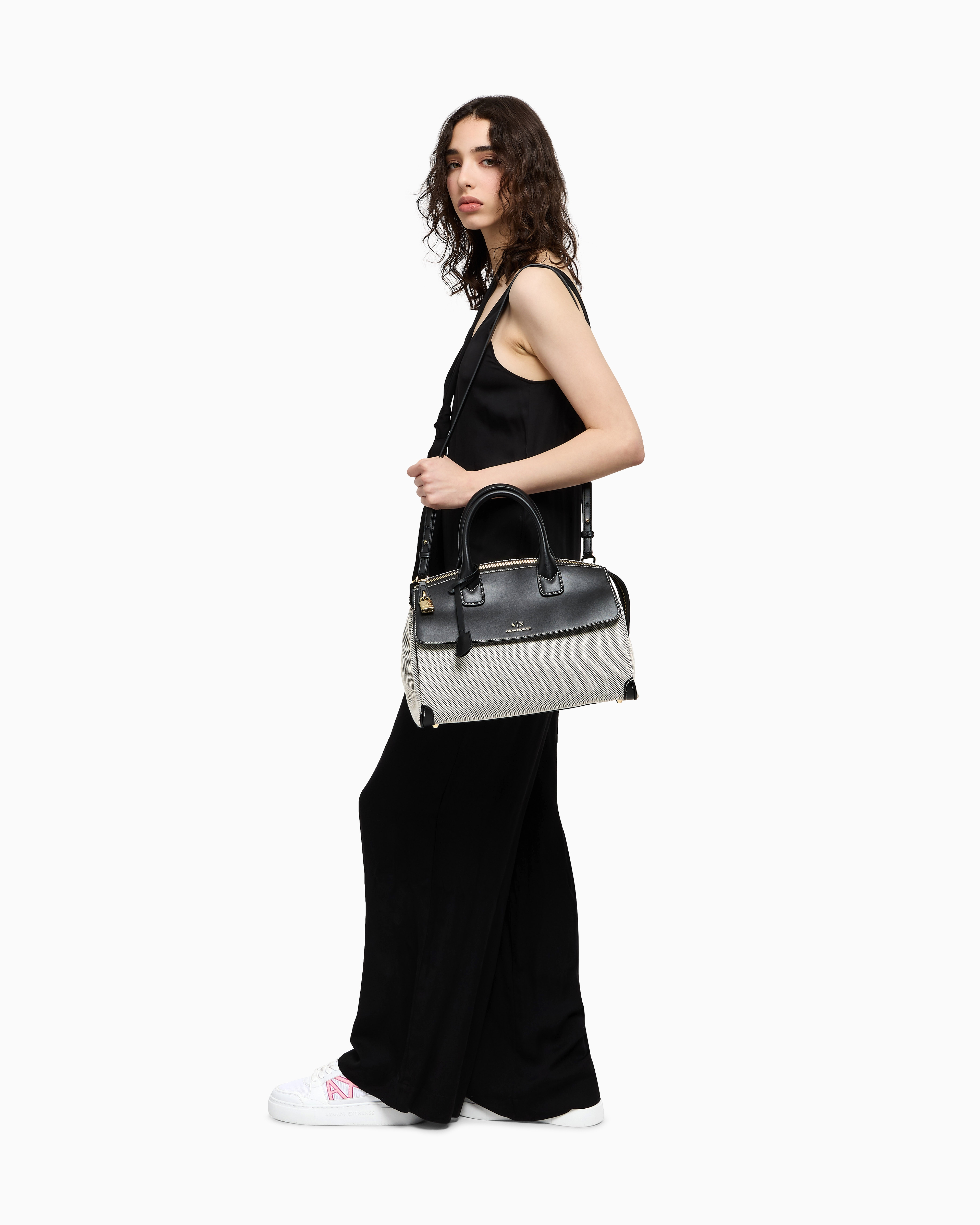 Armani Exchange Large Canvas Tote Bag