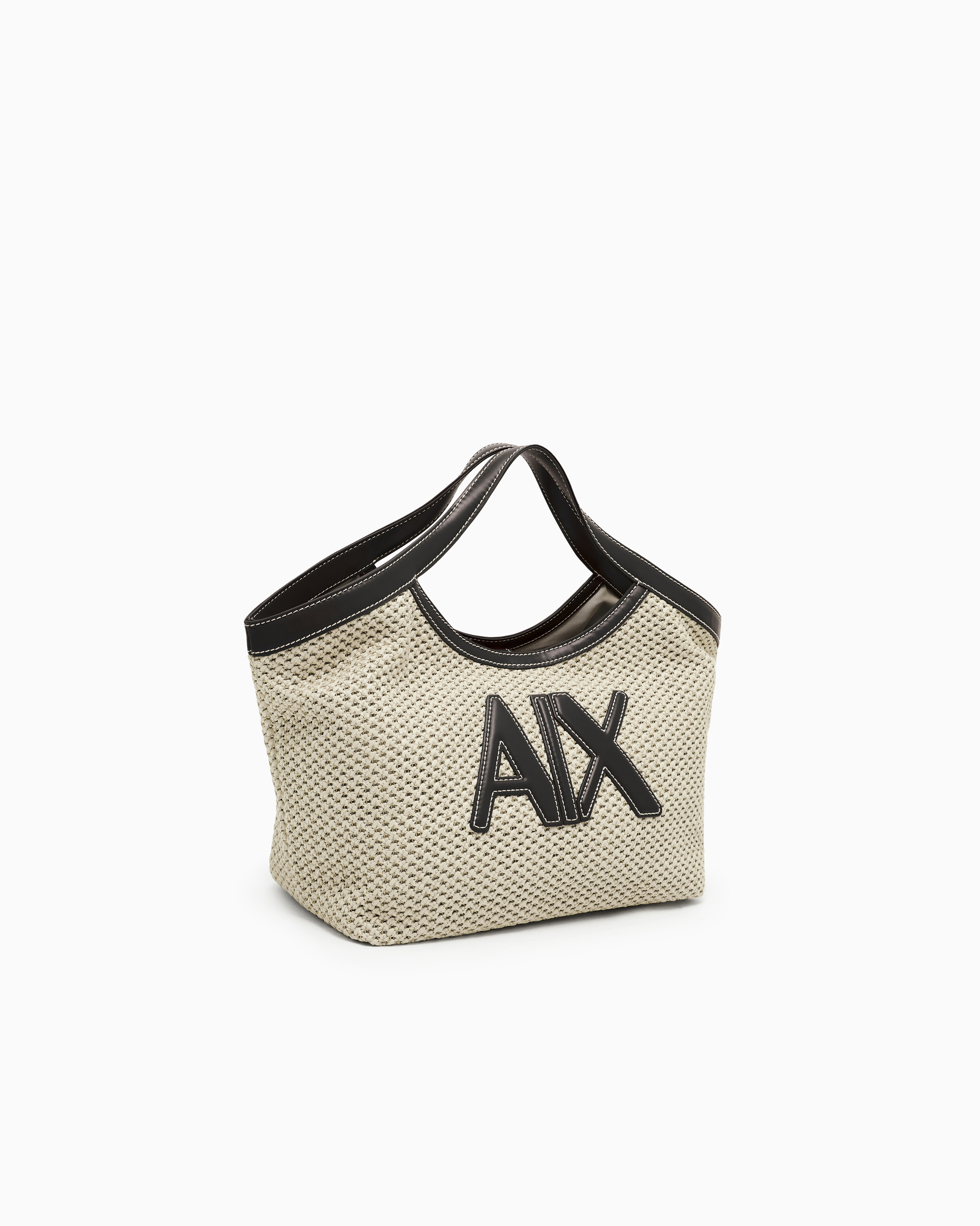 Armani Exchange Woven fabric handbag with logo