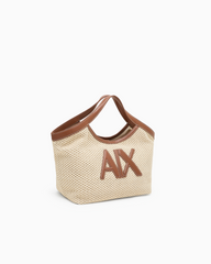 Armani Exchange Woven fabric handbag with logo
