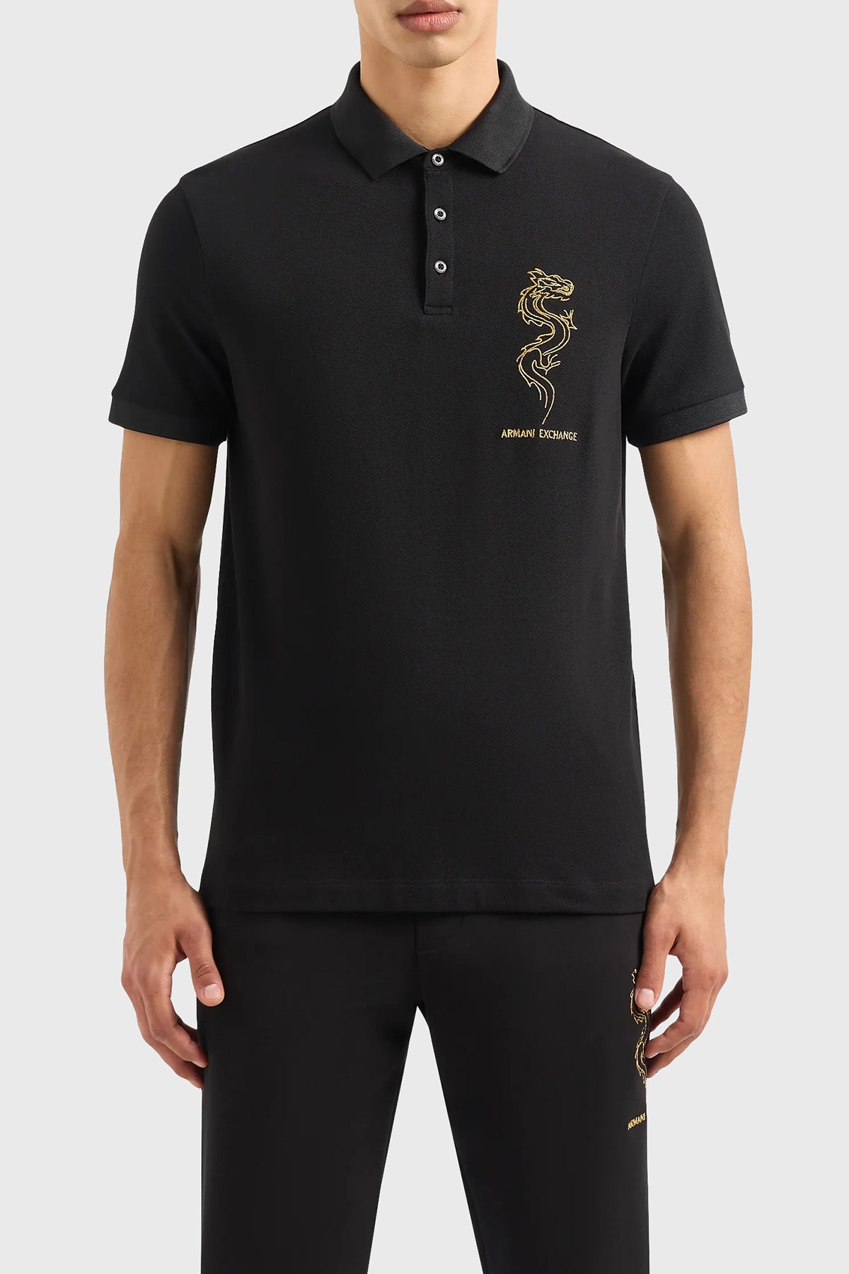 Armani Exchange Cotton Embroidered Polo T-shirt