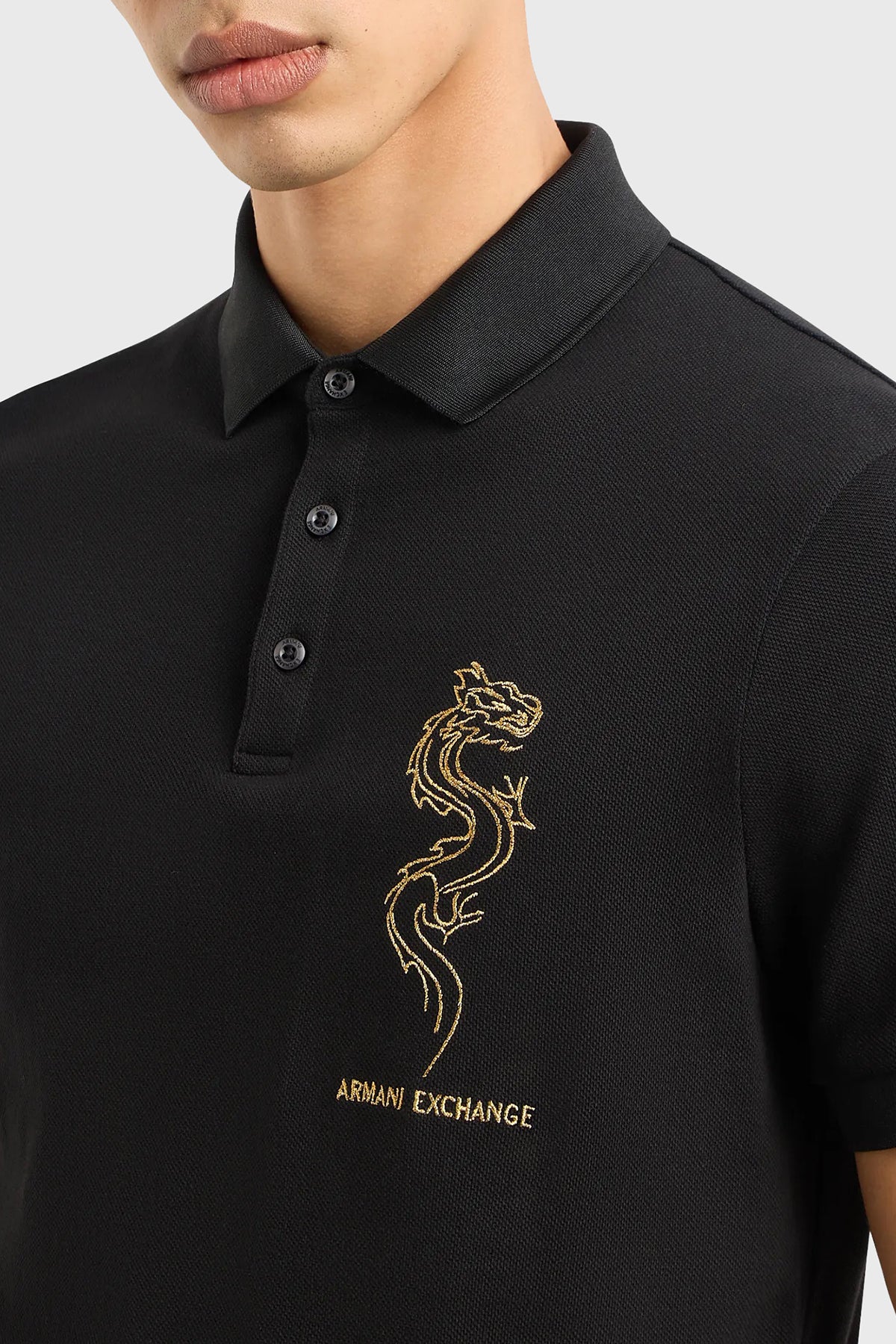 Armani Exchange Cotton Embroidered Polo T-shirt