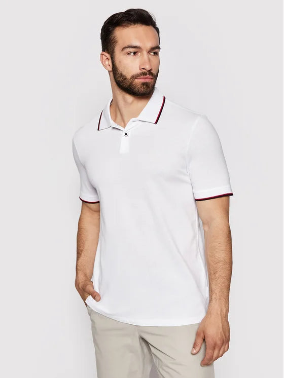 Armani Exchange Polo Shirt 8NZF75 Z8M5Z 1100 White Regular Fit