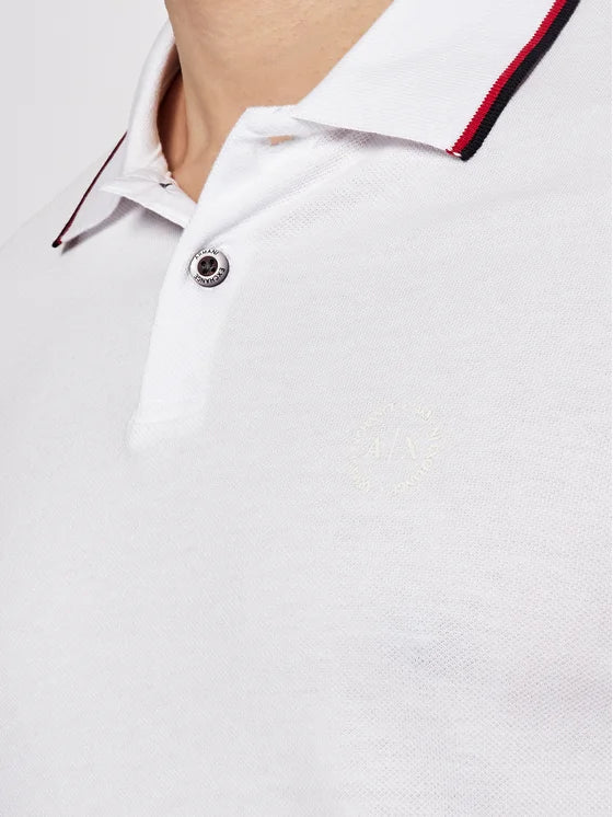 Armani Exchange Polo Shirt 8NZF75 Z8M5Z 1100 White Regular Fit