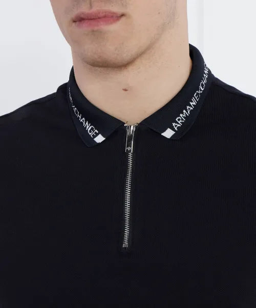 Armani exchange zipped polo shirt