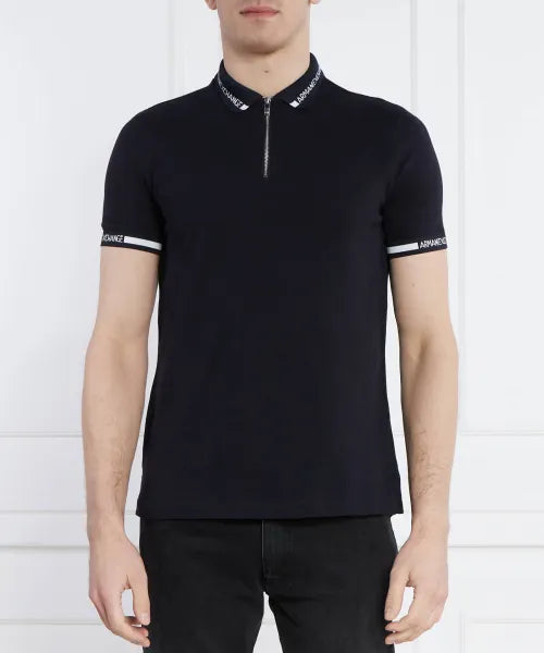 Armani exchange zipped polo shirt