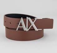 ARMANI EXCHANGE, Leather belt with logo metal buckle