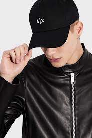 Armani Exchange 954112 CC571 00121 Men's Cap AX Logo Black, Black