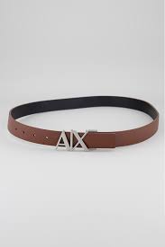 ARMANI EXCHANGE, Leather belt with logo metal buckle