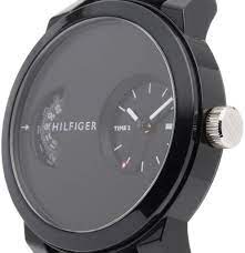 Tommy Hilfiger Men’s Quartz Silicone Strap Black Dial 44mm Watch 1791555