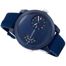 Tommy Hilfiger Men’s Quartz Silicone Strap Blue Dial 44mm Watch 1791556