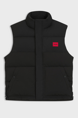 Hugo Boss Water-repellent gilet in gloss fabric Black