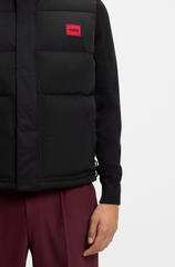 Hugo Boss Water-repellent gilet in gloss fabric Black