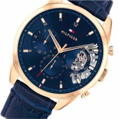 Tommy Hilfiger Men’s Quartz Leather Strap Blue Dial 44mm Watch 1710451