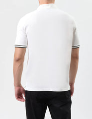 Armani Exchange Regular fit polo with zip Off-White