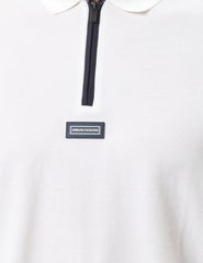 Armani Exchange Regular fit polo with zip Off-White
