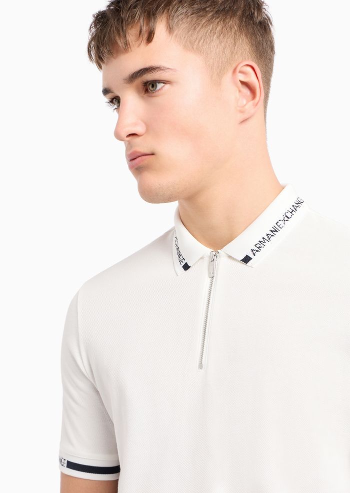 Armani exchange zipped polo shirt