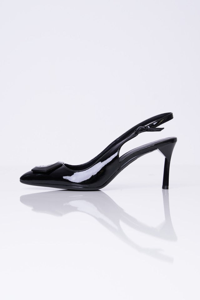 Armani Exchange Women’s High Heels – Elegant Black with Branded Strap