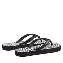 Armani Exchange Women's Flip-Flops  Black & Optic White with Bold Branding
