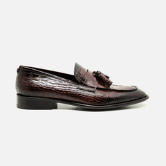 Roberto Cavalli Men Shoes-Embossed-Crocodile Leather