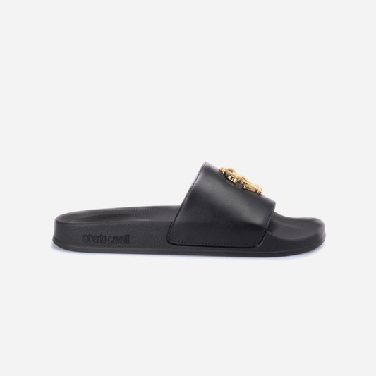 Roberto Cavalli Men Shoes-Calf Slides Black