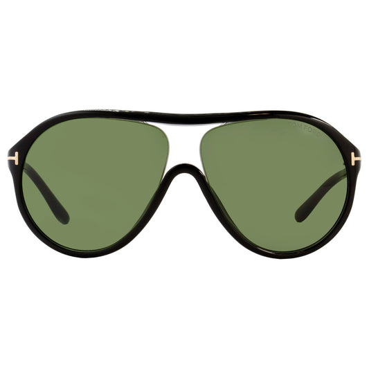 Tom Ford TF443 Edison 01N Women's Black/Green Lens Sunglasses