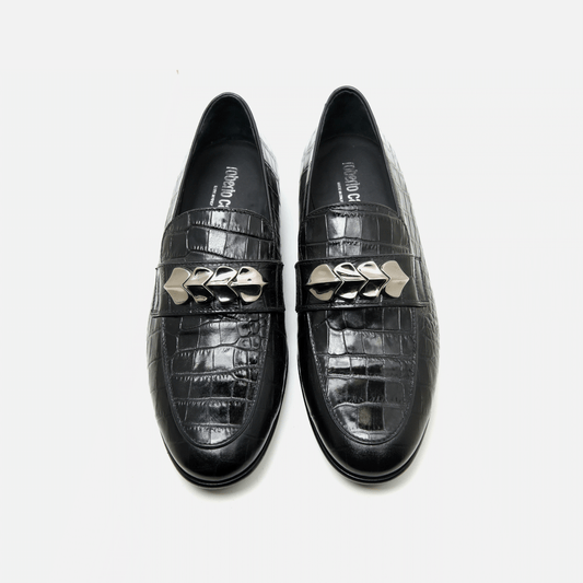 Roberto Cavalli Men Shoes-LOAFER Croco Leather Slip-On