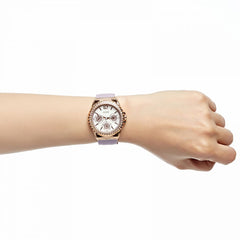 Guess Starlight Women's White Dial Silicone Band Watch - W0846L6