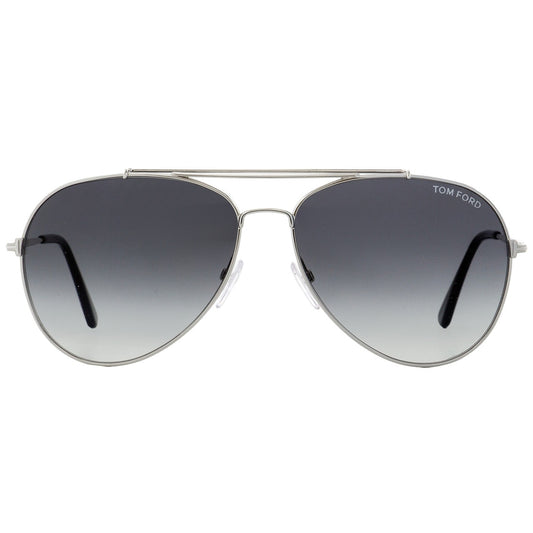 Tom Ford Aviator Sunglasses Tf497 Indiana 18b Rhodium/black 60mm Ft0497