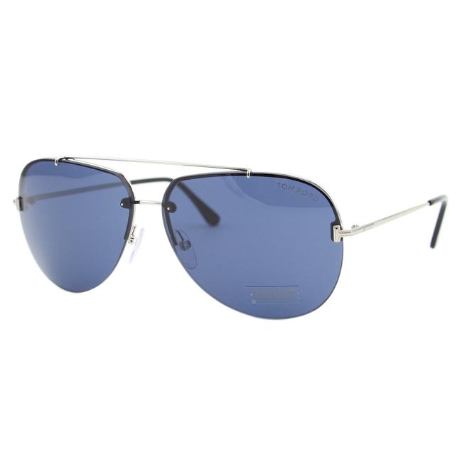 Tom Ford BRAD - 02 FT 0584 Shiny Palladium / Blue Aviator Sunglasses