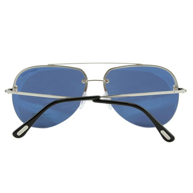 Tom Ford BRAD - 02 FT 0584 Shiny Palladium / Blue Aviator Sunglasses